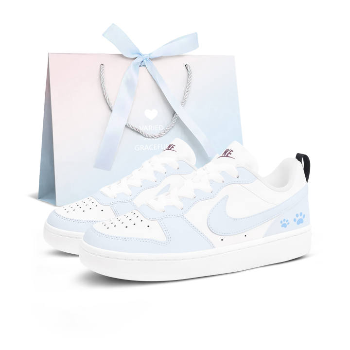 Nike Nike Court Borough Cloud Meow Surf Skateboard Shoes Women's Light Blue