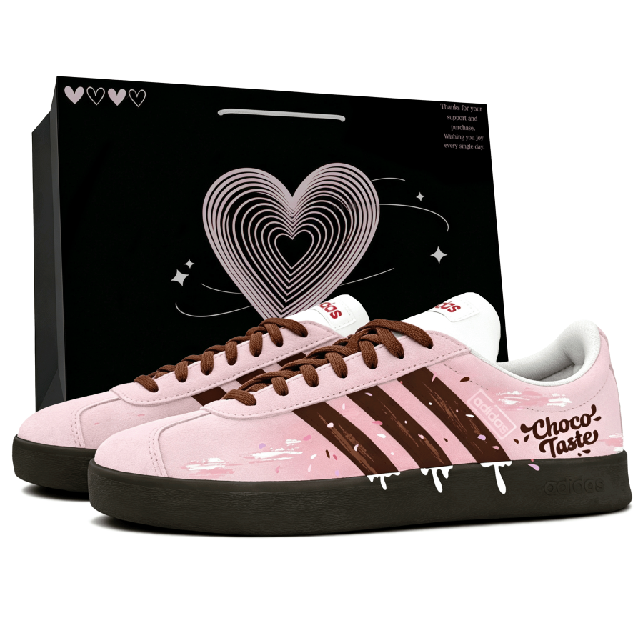 Adidas Adidas VL COURT 2.0 Low top Skateboard Shoes Unisex Pink Brown