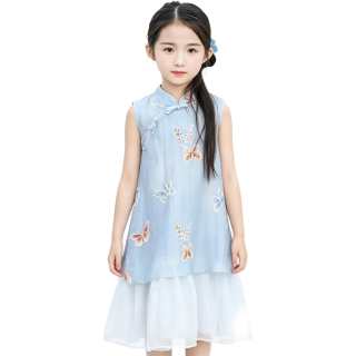 YALU Grade School Dresses Stand Collar Moderate Midi Skirt