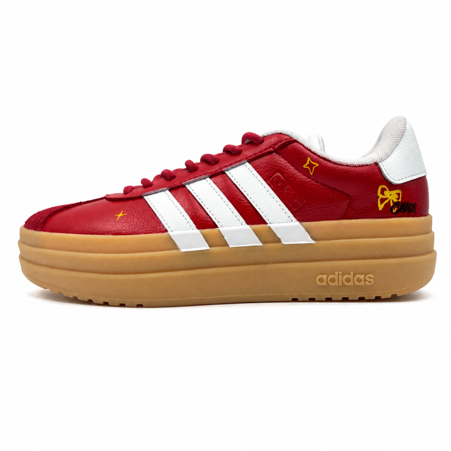 Adidas Adidas VL Court Bold Lucky Star Slip Resistant Abrasion Resistant Low top Skateboard Shoes Women's Red Black