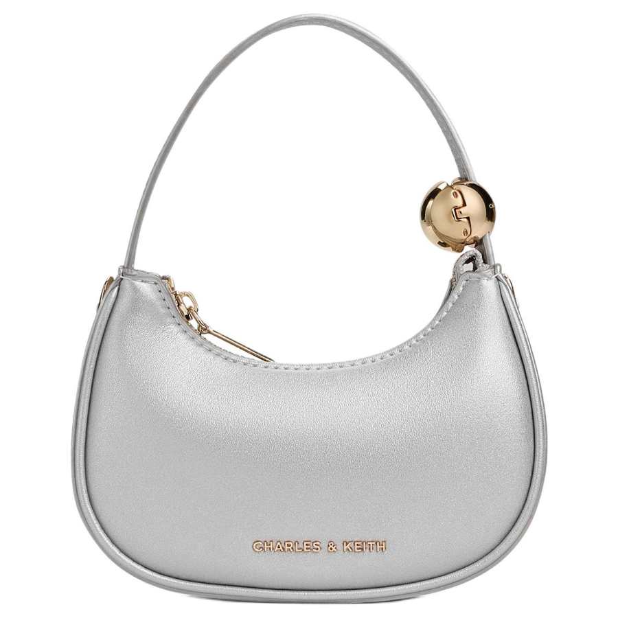 CHARLES&KEITH CHARLES&KEITH Pu Shoulder Bag Mini Women's Silver