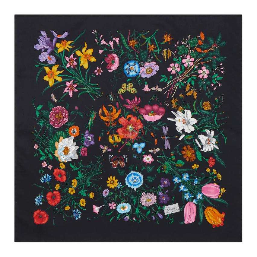 GUCCI Cotton Knit Scarves Men's Black