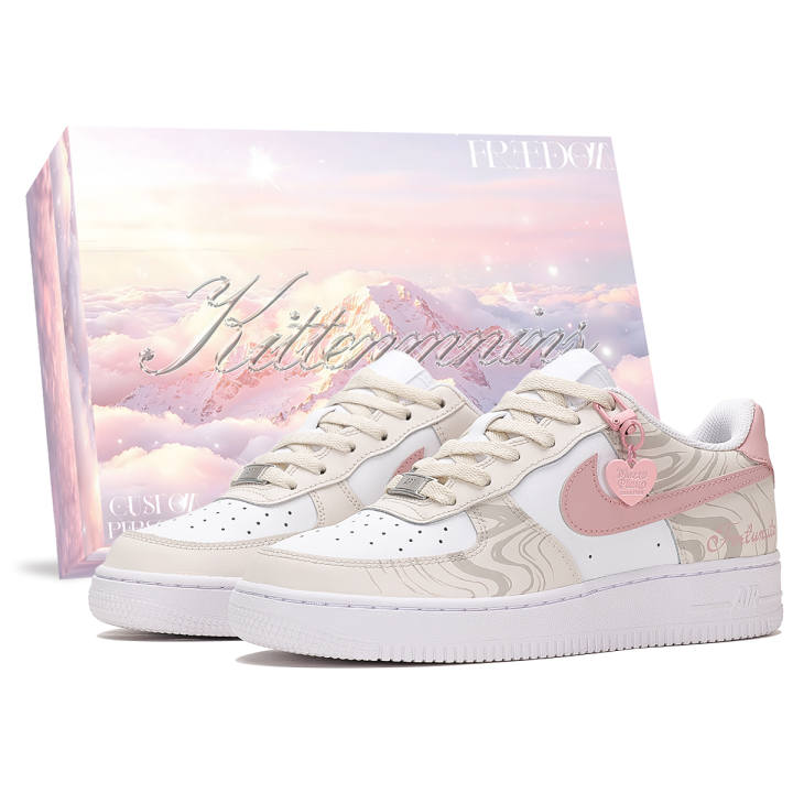 Nike Nike Air Force 1 Abrasion Resistant Low top Skateboard Shoes Women's Ecru