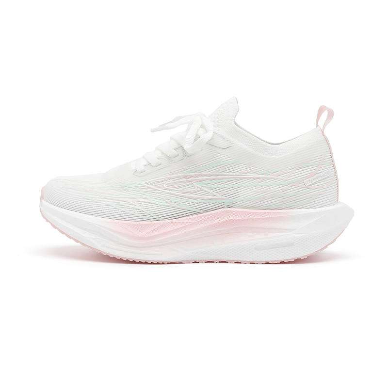 DEERWAY Cushioning Lightweight Height Increasing Sports Running Shoes Women's White Pink