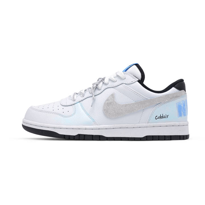 Nike Nike Big Ice Blue Silver Blade Leather Coverage Low top Skateboard Shoes Men's
