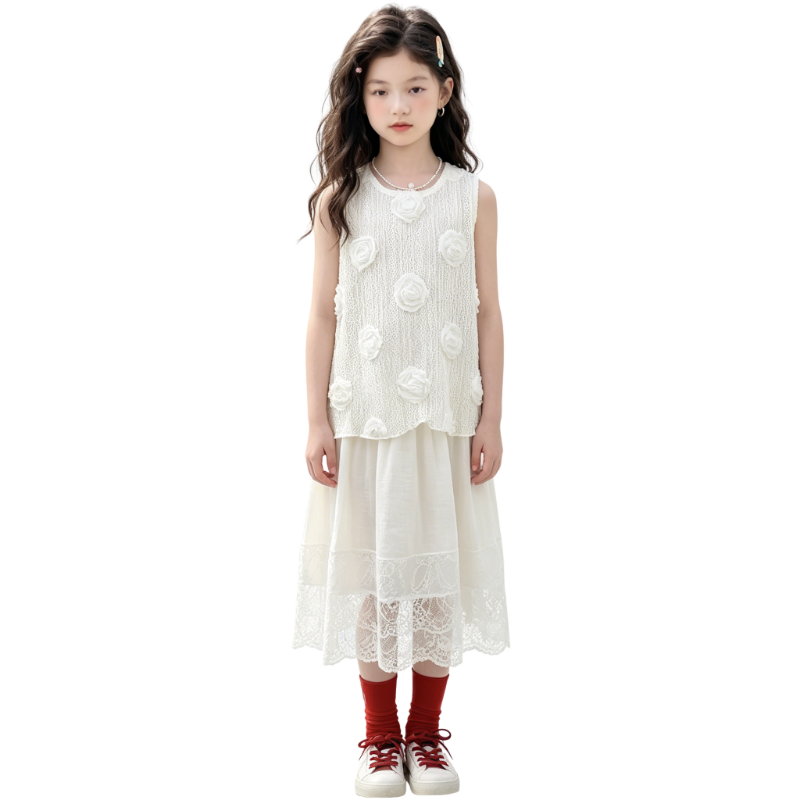 YALU Grade School Dresses Camisole Moderate Midi Skirt