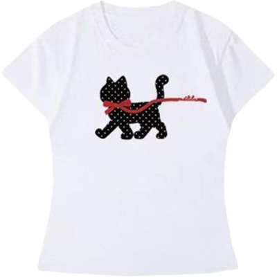 SYEEE WITH U T Shirts Women's Crew Neck Moderate Straight Fit
