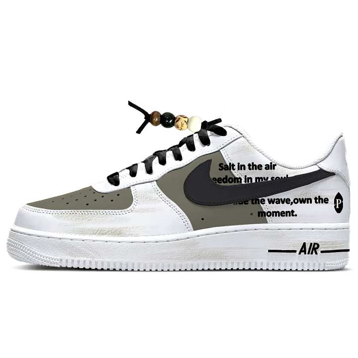 Nike Nike Air Force 1 Leather Cushioning Abrasion Resistant Low top Skateboard Shoes Unisex Black White