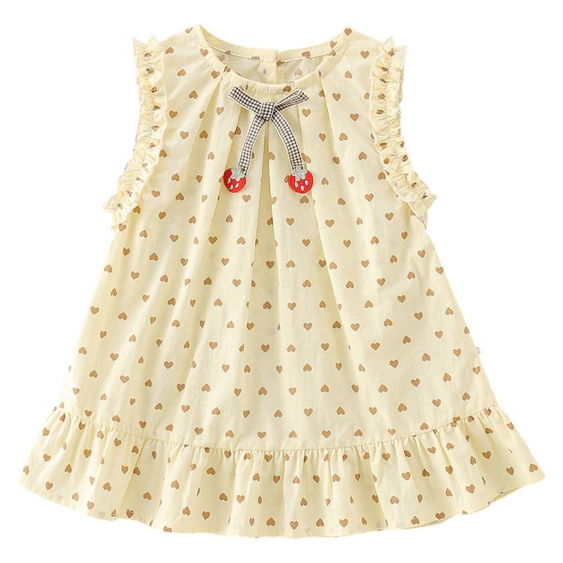 YALU Baby Dresses Crew Neck Thin Midi Skirt Stretch