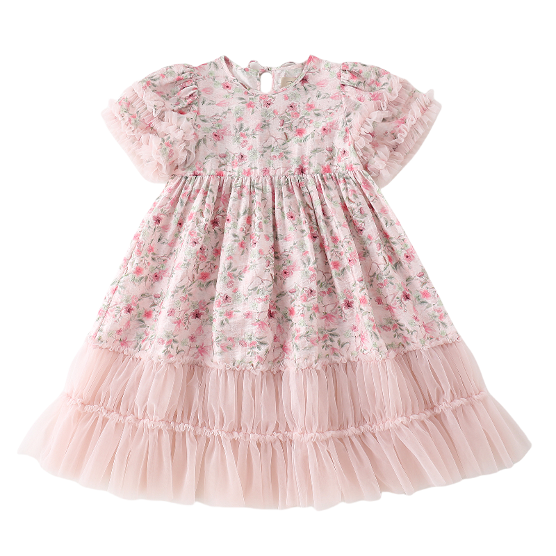 YALU Grade School Dresses Crew Neck Moderate Midi Skirt