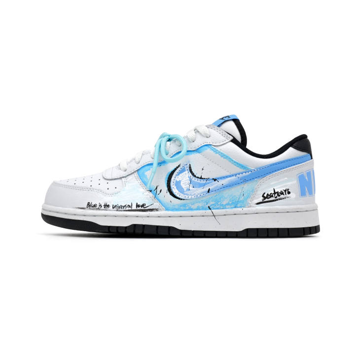 Nike Nike Big Dusty Blue Love Confession Leather Coverage Low top Skateboard Shoes Men's