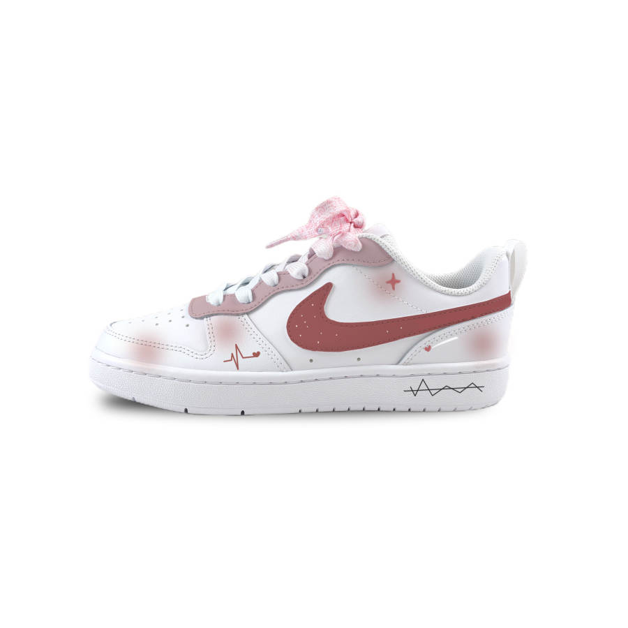 Nike Nike Court Borough Heartbeat Love Confession Abrasion Resistant Support Kids' Skateboarding Shoes White Unisex