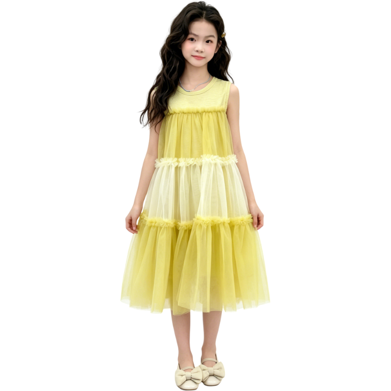YALU Grade School Dresses Camisole Moderate Midi Skirt