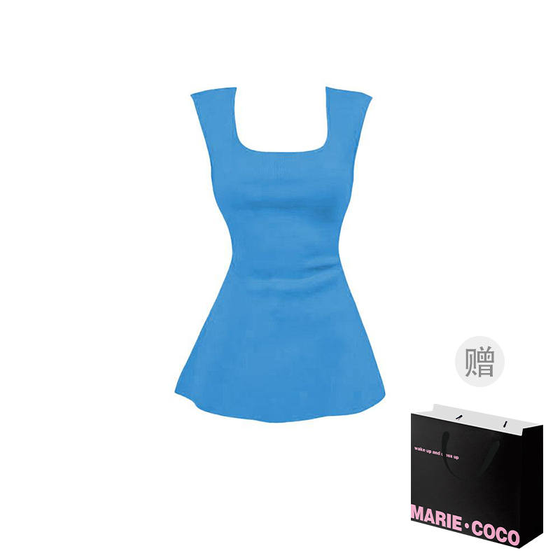 MARIE·COCO Tank Tops Women's Blue Top Square Collar Moderate Other
