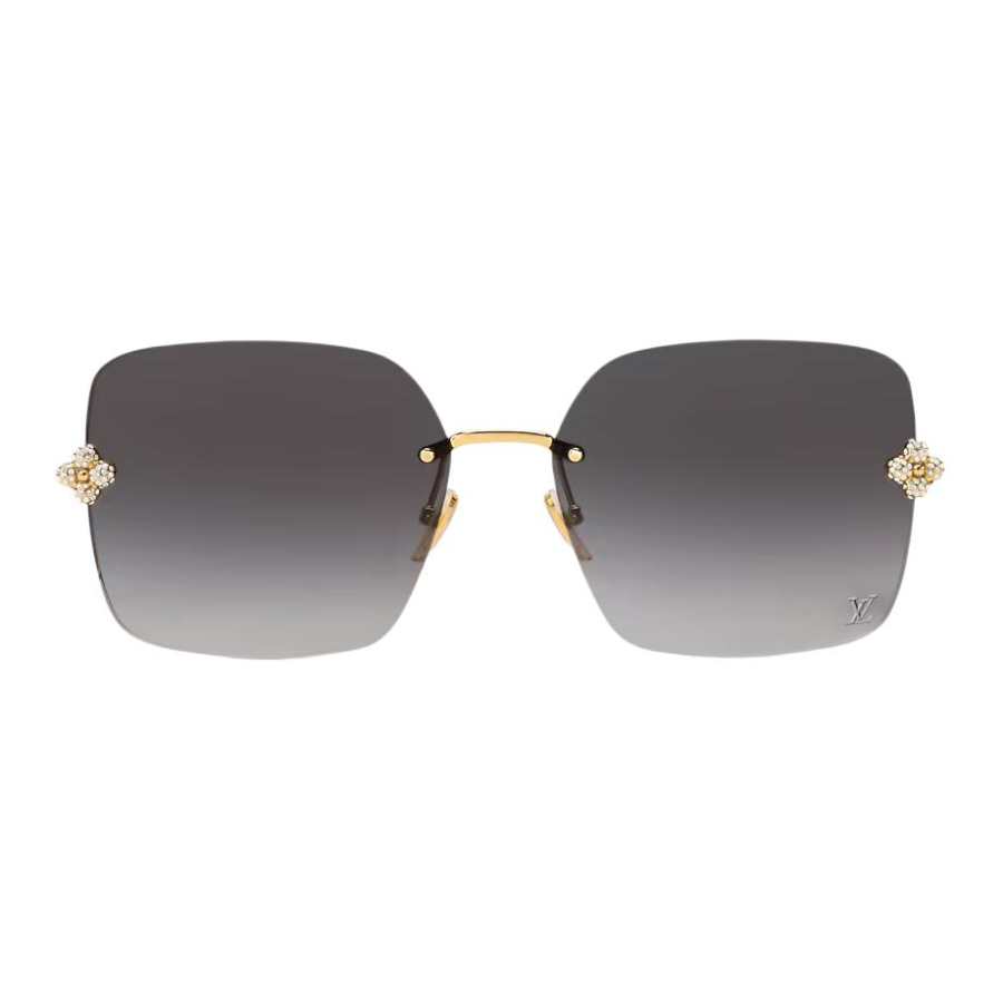 LOUIS VUITTON Metal Square Sunglasses Women's Gold