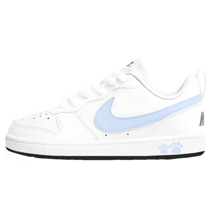Nike Nike Court Borough Dusty Blue Cream, Girlfriend Low top Skateboard Shoes Unisex White