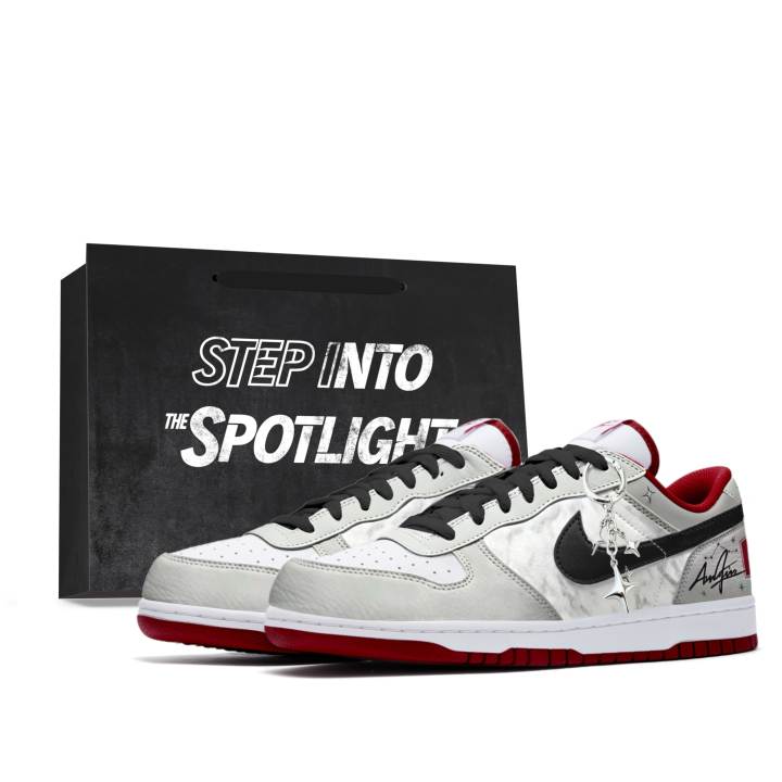 Nike Nike Big Ink Wash Star Leather Lightweight Breathable Height Increasing Low top Skateboard Shoes Unisex