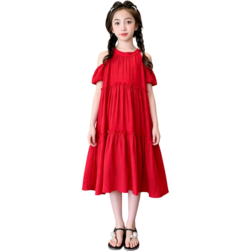 YALU Grade School Dresses Camisole Moderate Midi Skirt