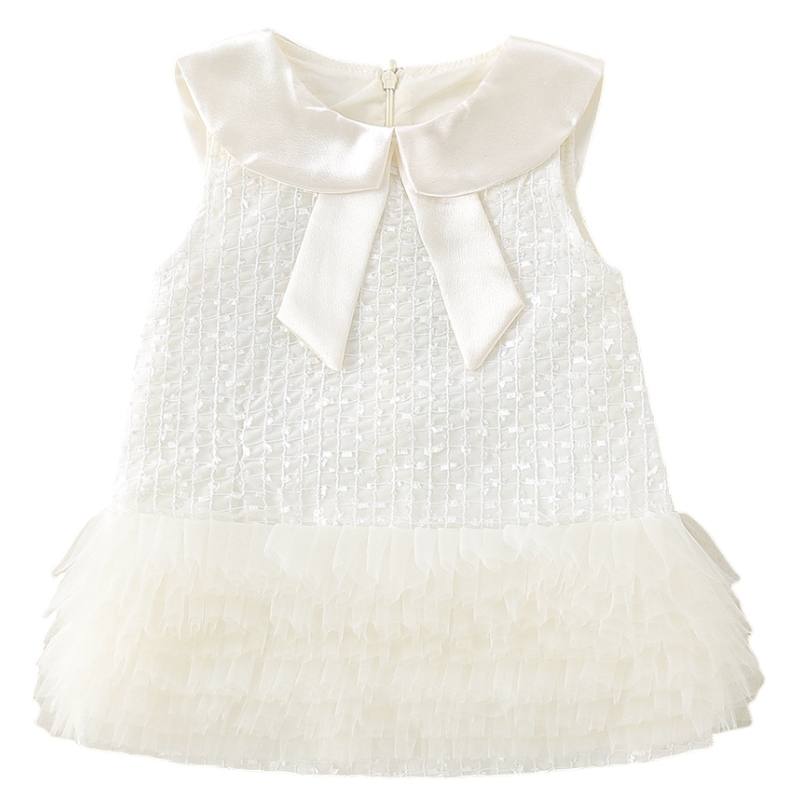 YALU Baby Dresses Lapel Thin Midi Skirt Stretch