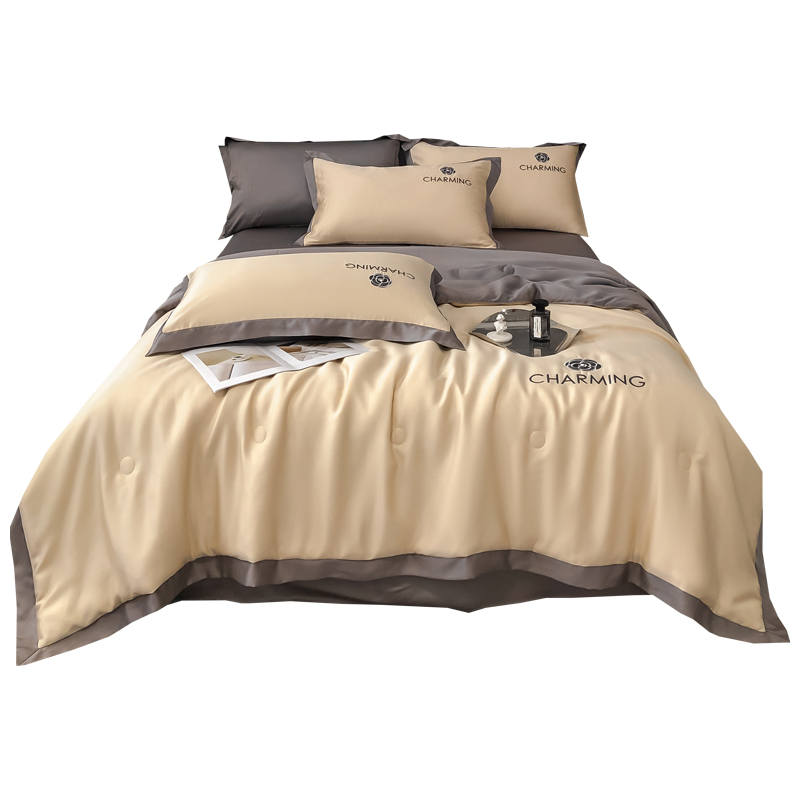 YALU Washed Silk Embroidery Air Conditioning Quilt Summer Lightweight Quilt Filling Belinda