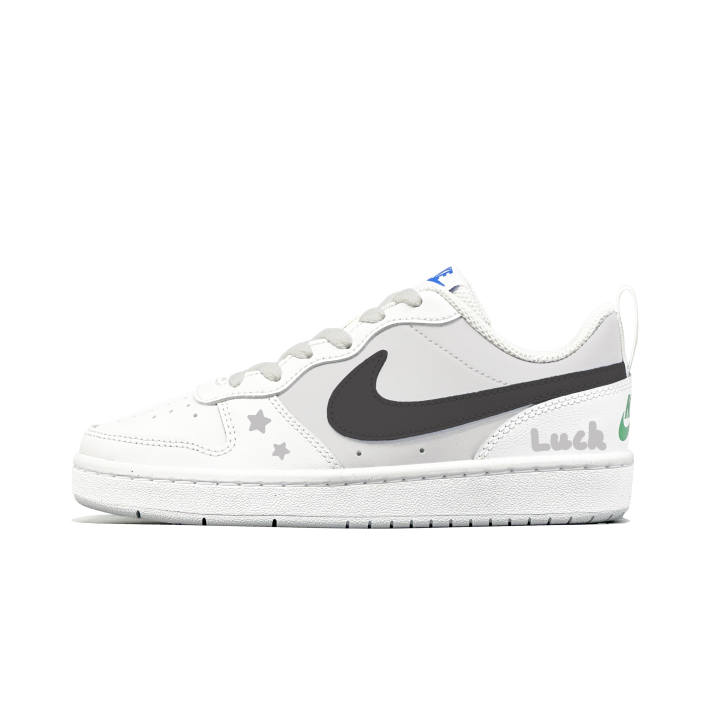 Nike Nike Court Borough 2 Starfall Light Gray Leather Slip Resistant, Abrasion Resistant, Breathable Low top