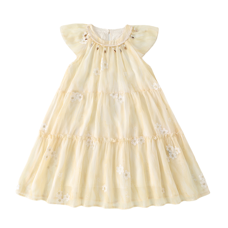 YALU Grade School Dresses Crew Neck Moderate Midi Skirt
