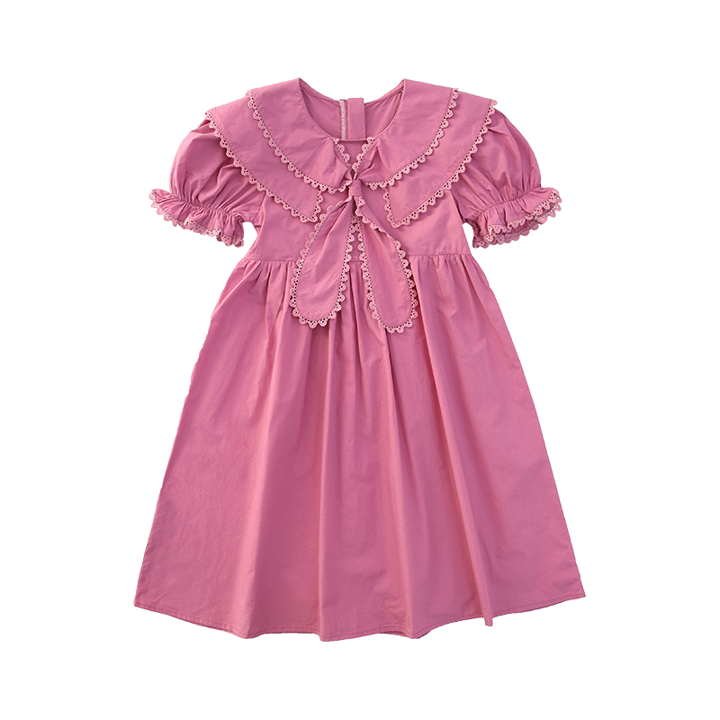 YALU Grade School Dresses Crew Neck Moderate Midi Skirt