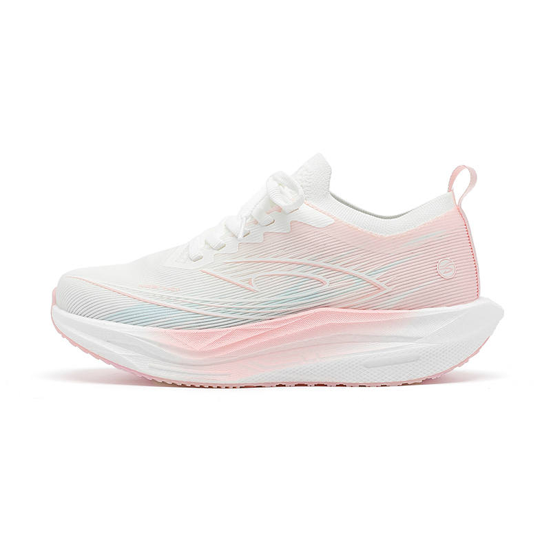 DEERWAY Cushioning Lightweight Height Increasing Sports Running Shoes Women's White Pink