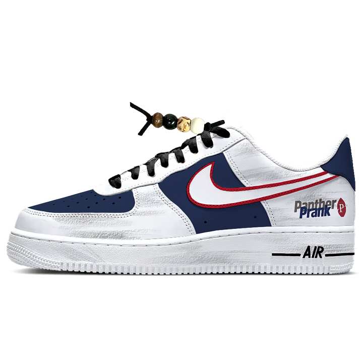 Nike Nike Air Force 1 Leather Cushioning Abrasion Resistant Low top Skateboard Shoes Unisex Marine Blue