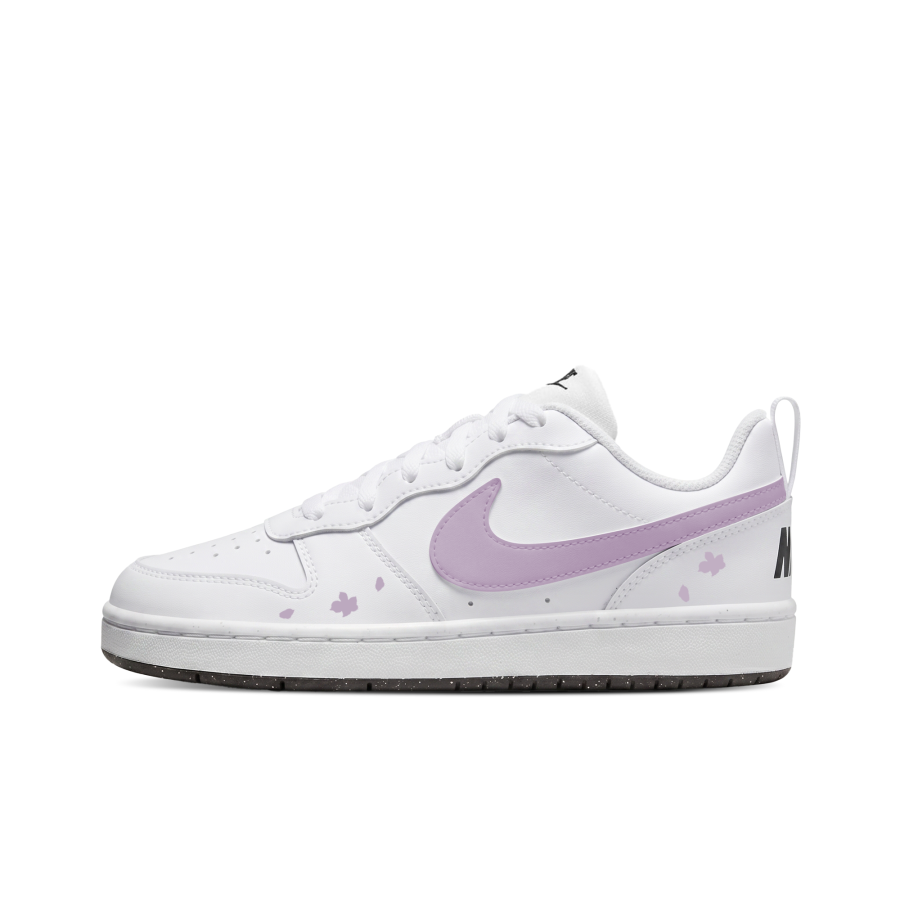 Nike Nike Court Borough Abrasion Resistant Low top Kids' Skateboarding Shoes White Purple Unisex