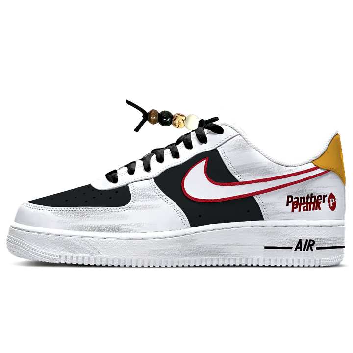 Nike Nike Air Force 1 Leather Cushioning Abrasion Resistant Low top Skateboard Shoes Unisex Black White Yellow Red