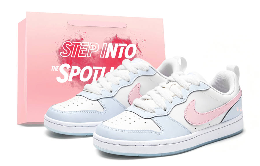 Nike Nike Court Borough RECRAFT Cloud Cat Paw Low top Skateboard Shoes Women's Beige Pink