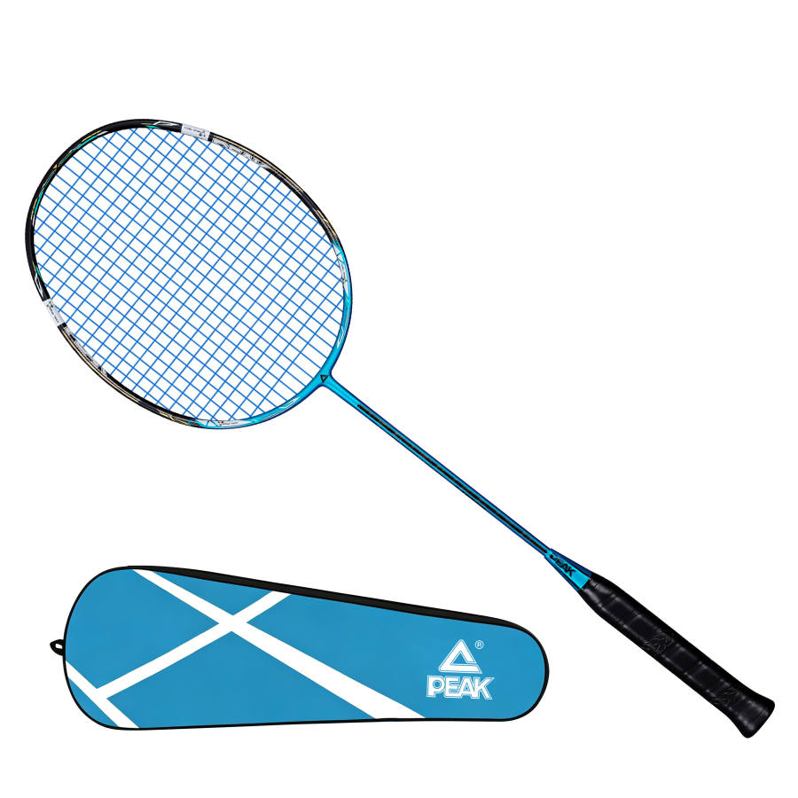 PEAK Full Carbon Badminton Rackets Offensive Type Heavy Head, Stiff Shaft Entry level 675mm Unisex 5UG5 Sapphire Blue