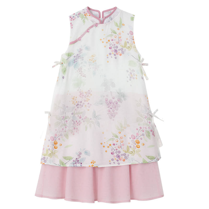 YALU Grade School Dresses Stand Collar Moderate Midi Skirt