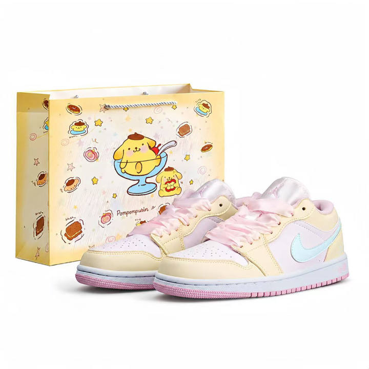Jordan Jordan Air Jordan 1 Ice Cream Maris Sal Leather Slip Resistant Anti Kick Cushioning Abrasion Resistant Breathable