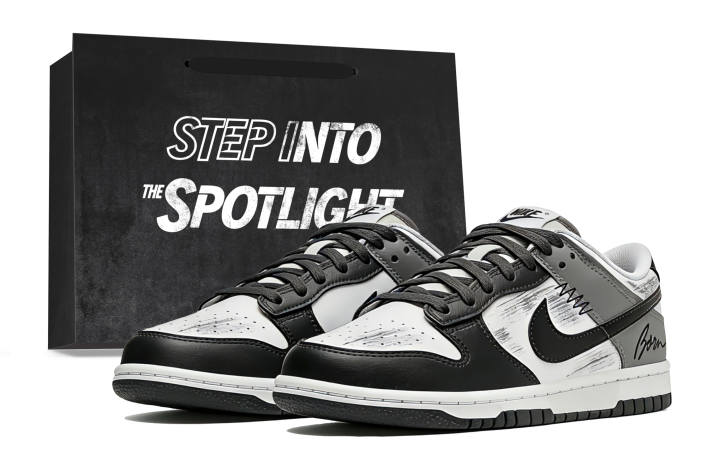 Nike Nike Dunk Low top Skateboard Shoes Unisex Black White Gray