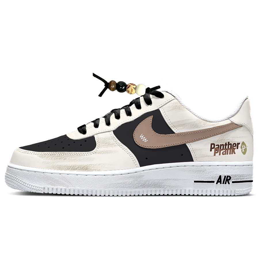 Nike Nike Air Force 1 Leather Cushioning Abrasion Resistant Low top Skateboard Shoes Unisex Black Yellow