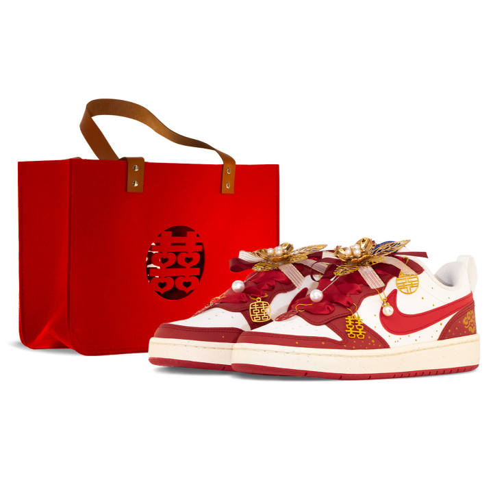 Nike Nike Court Borough Low top Skateboard Shoes Women's Red Gold