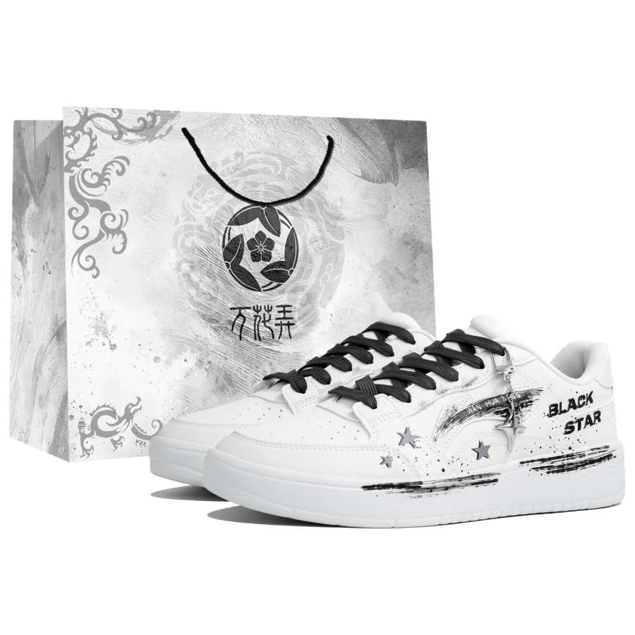 Li-Ning Li Ning Sycee Abrasion Resistant Lightweight Slip Resistant Low top Skateboard Shoes Men's Black White