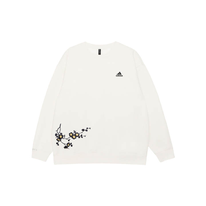 Adidas Adidas LABEL Sweatshirts Unisex White Crew Neck Moderate Regular