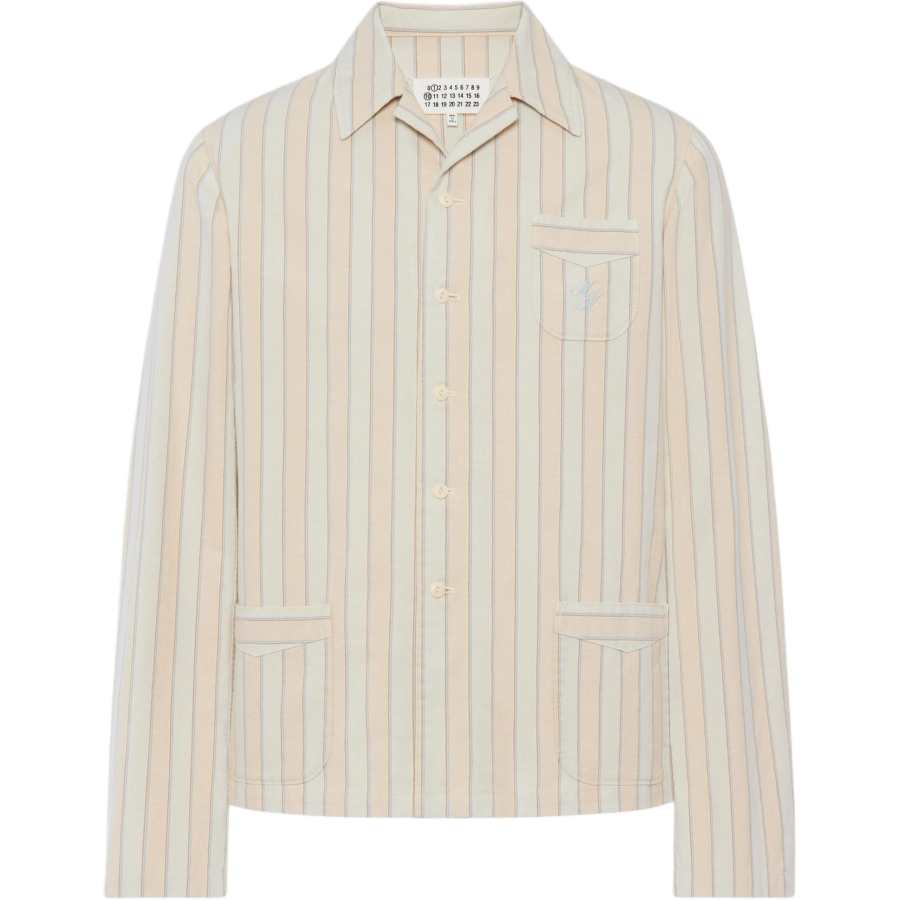 Maison Margiela Shirts Men's Ecru Lapel Moderate