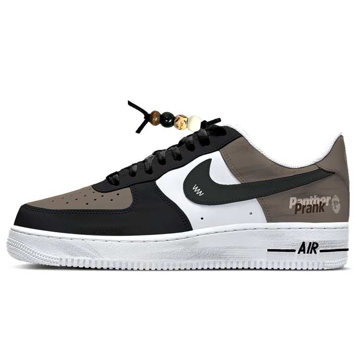 Nike Nike Air Force 1 Leather Cushioning Abrasion Resistant Low top Skateboard Shoes Unisex Black White Brown