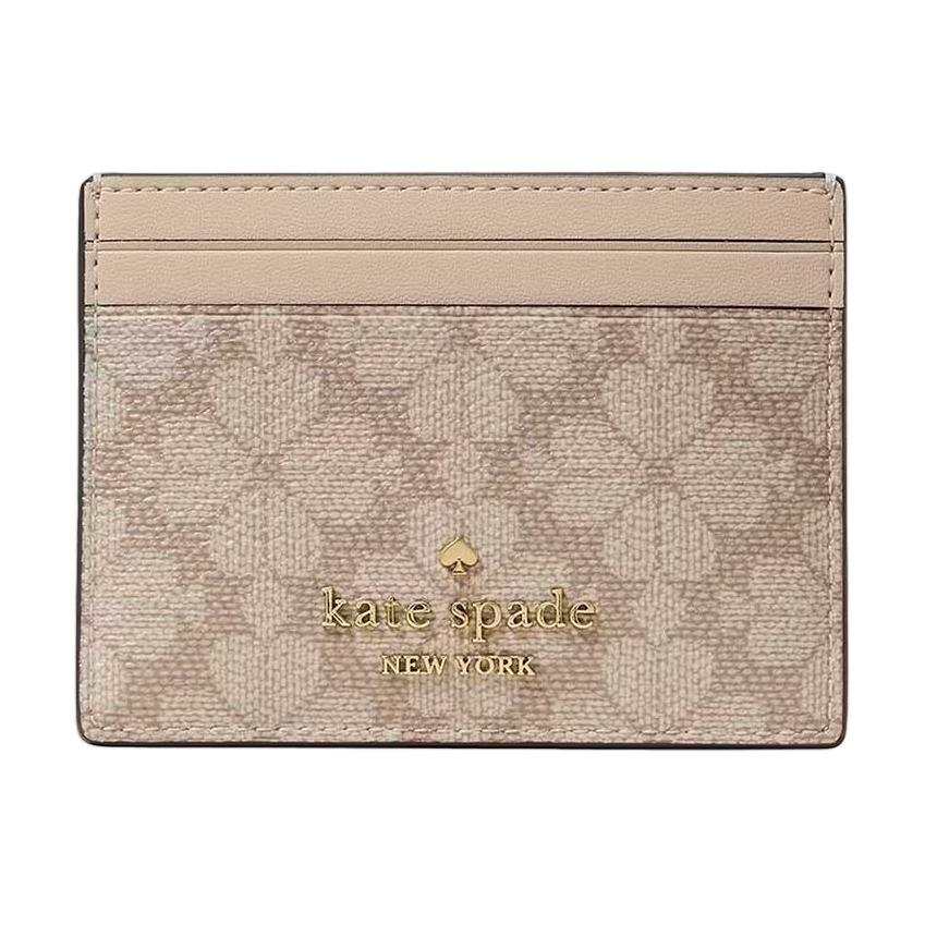 Kate Spade Flower PVC Card Holder Small Women's Khaki