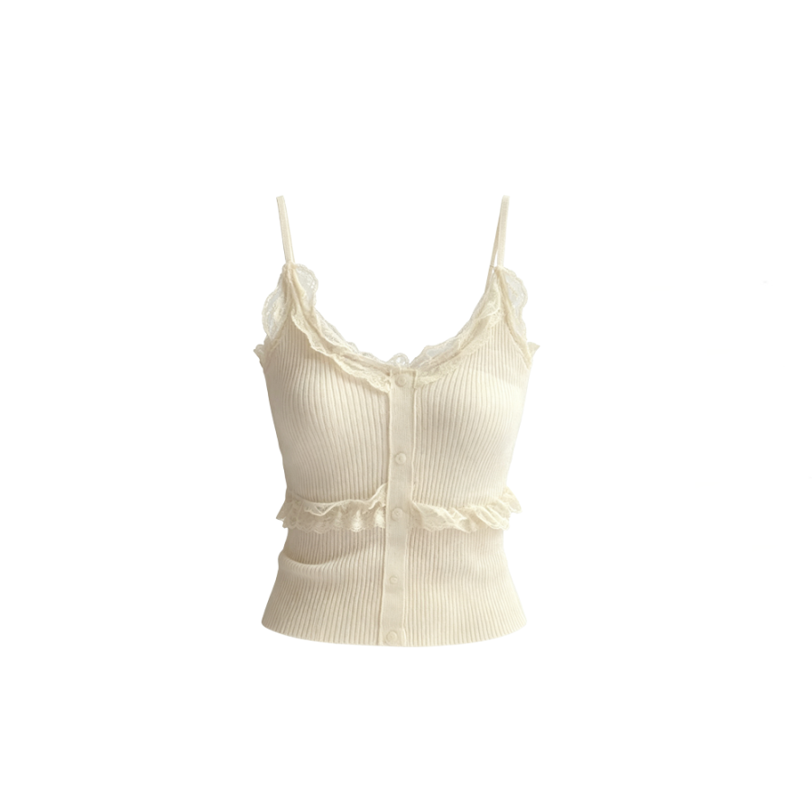 CPAURA Knitwear Women's Apricot Camisole Thin