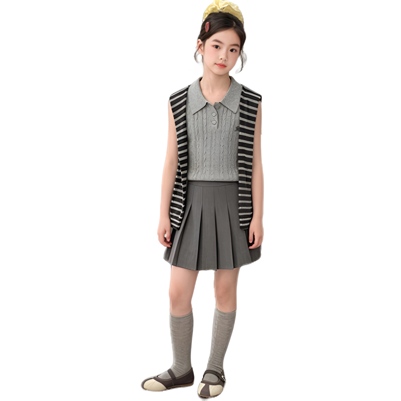 YALU Grade School Two Piece Skirt Sets Lapel Thin Short Skirt