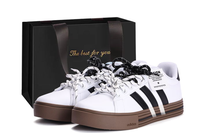 Adidas Adidas Daily 4.0 Coverage Slip Resistant Cushioning Low top Skateboard Shoes Unisex White Black