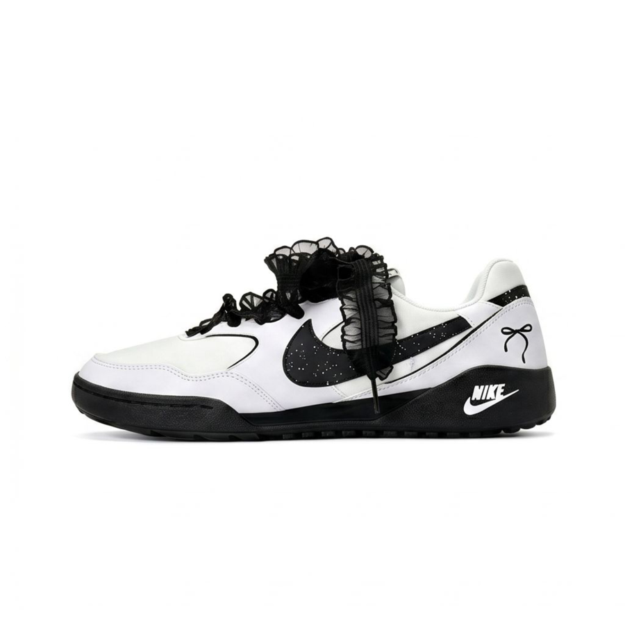 Nike Nike Terra Manta Bowknot's Love Confession, Preppy Style, Black Lace Casual Shoes Unisex Black White