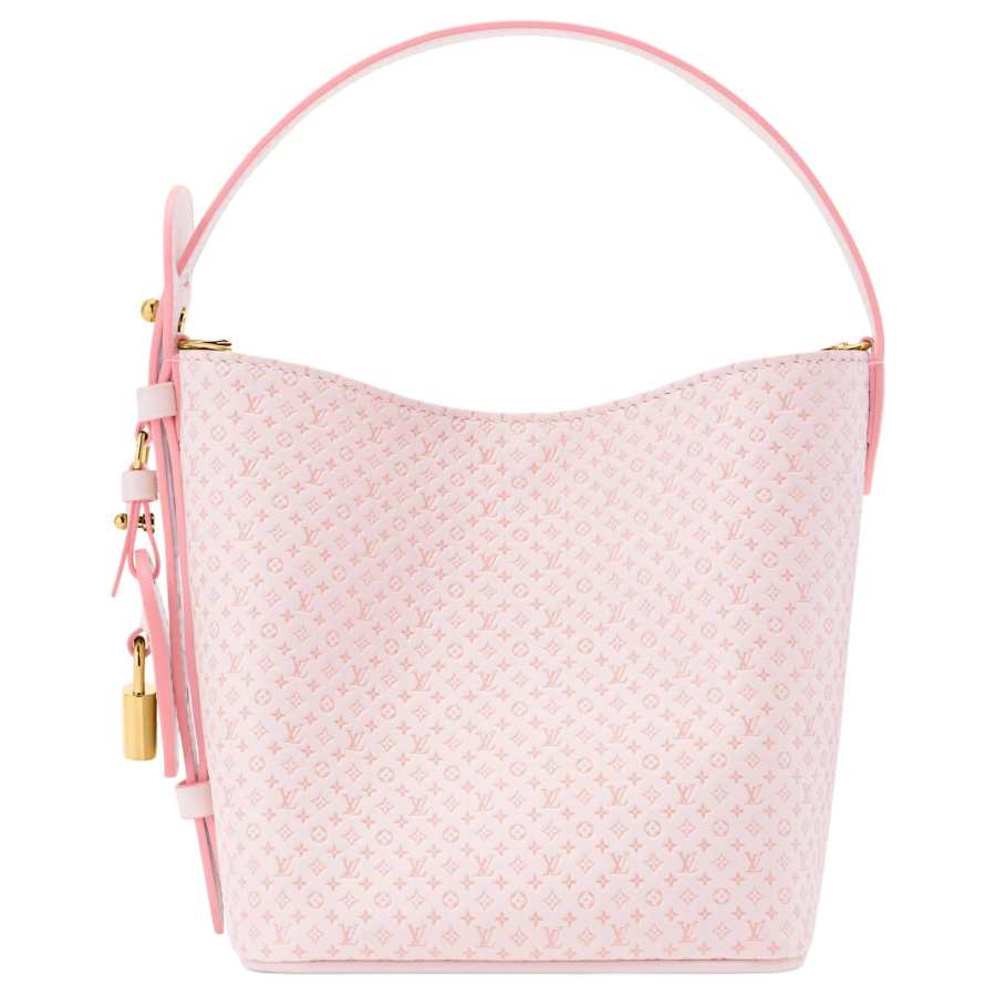 LOUIS VUITTON All In BB Cow Leather Bucket Bag, One Shoulder Handbag Small Women's Pink