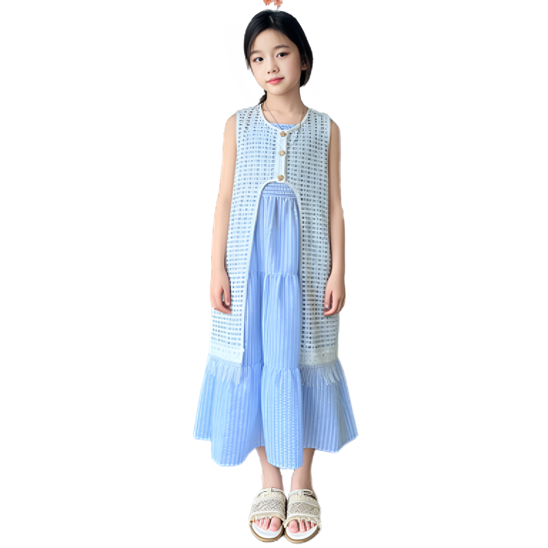 YALU Grade School Two Piece Skirt Sets Camisole Thin Long Skirt