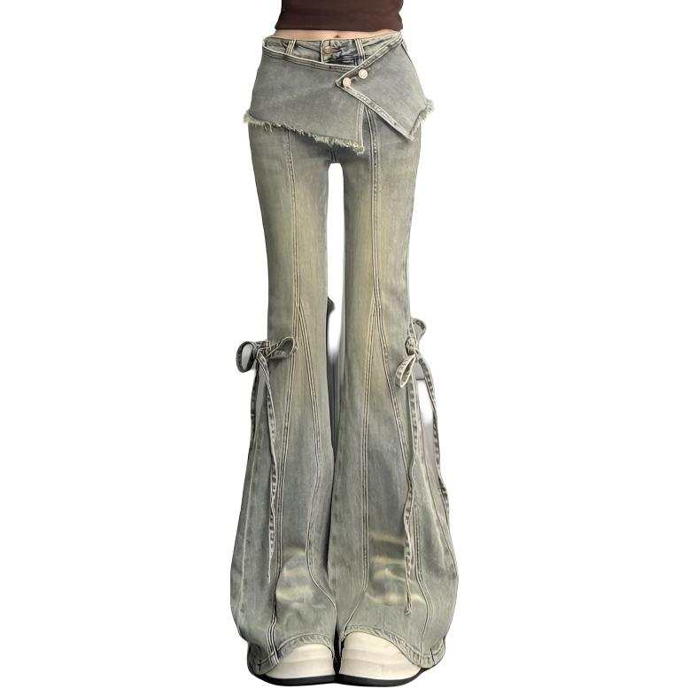 SIXUSICHOU Jeans Women's Moderate Flared Pants
